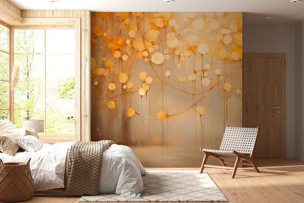 Gouden lichtbollen tussen bomen — interieur 3