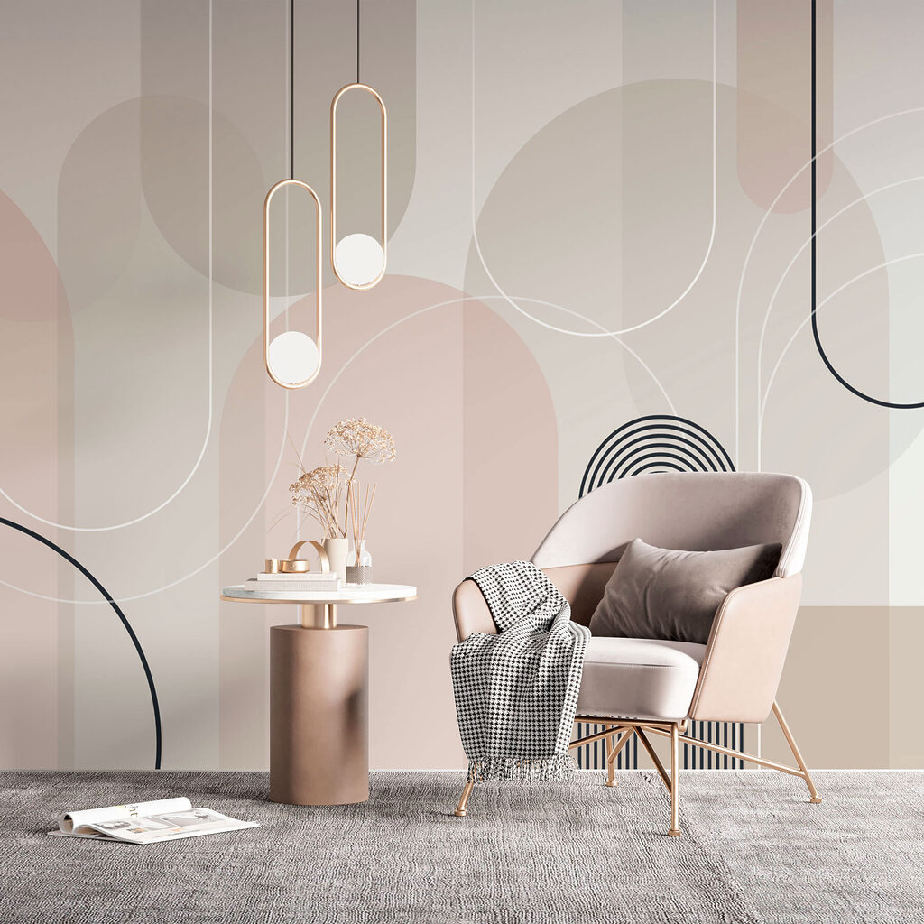 Zachte rondingen in subtiele aardetinten in een interieur