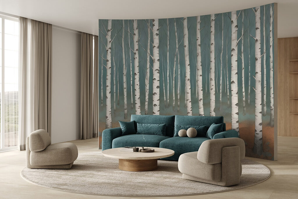 Berken op een herfstbodem — interieur 1