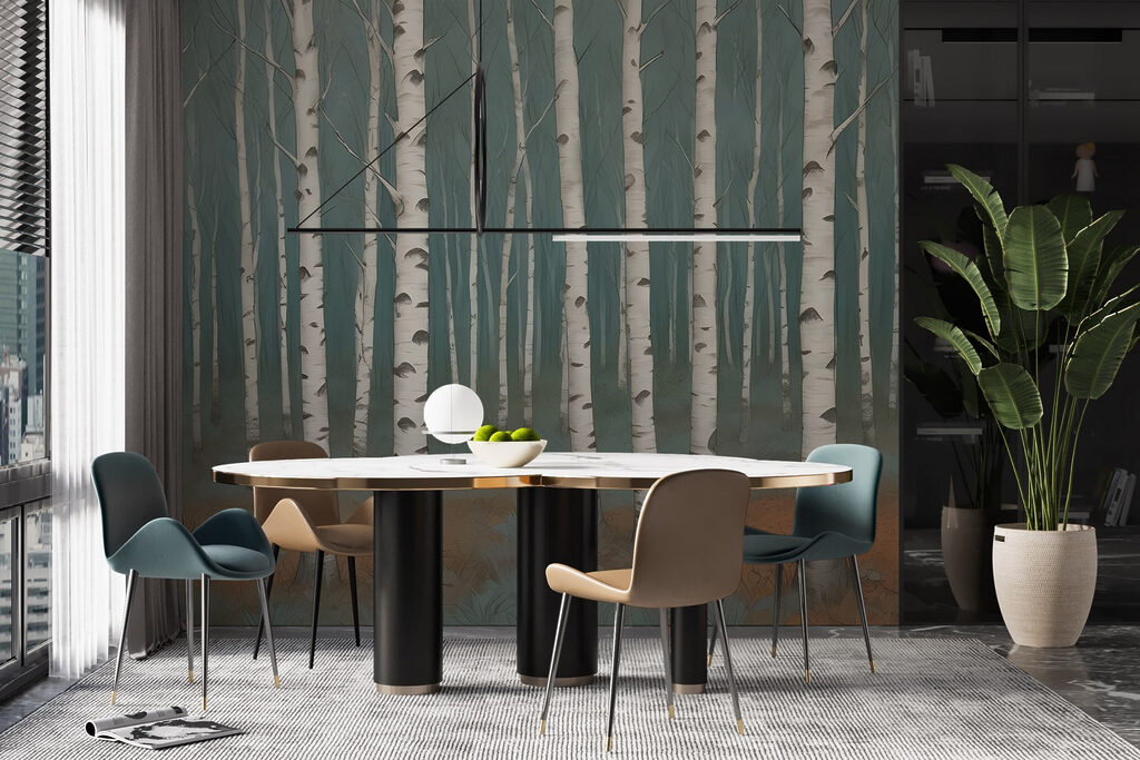 Berken op een herfstbodem — interieur 3