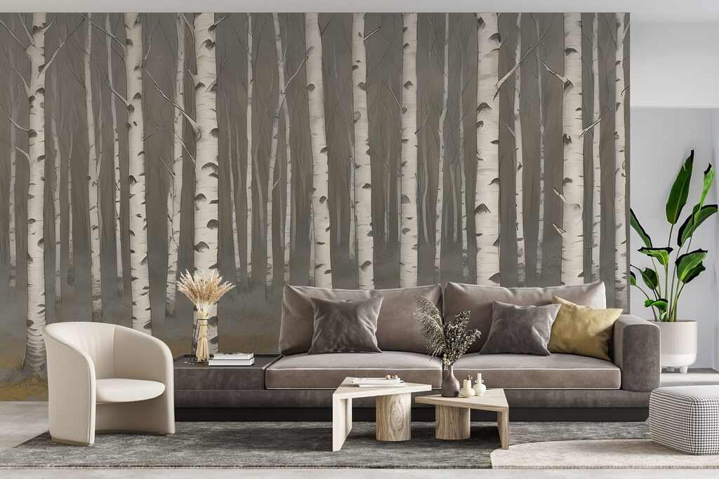 Berken langs een bosbodem — interieur 2