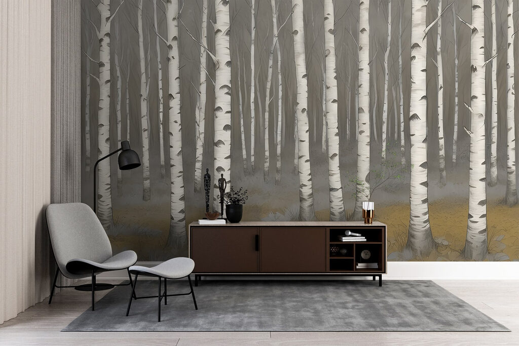 Berken langs een bosbodem — interieur 3