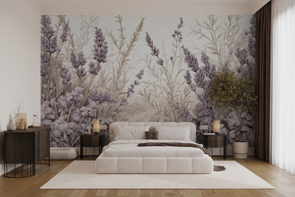 Paarse bloemen dicht bijeen — interieur 1