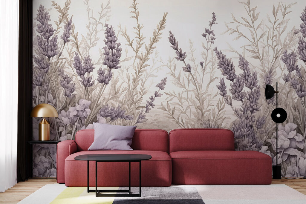 Paarse bloemen dicht bijeen — interieur 3