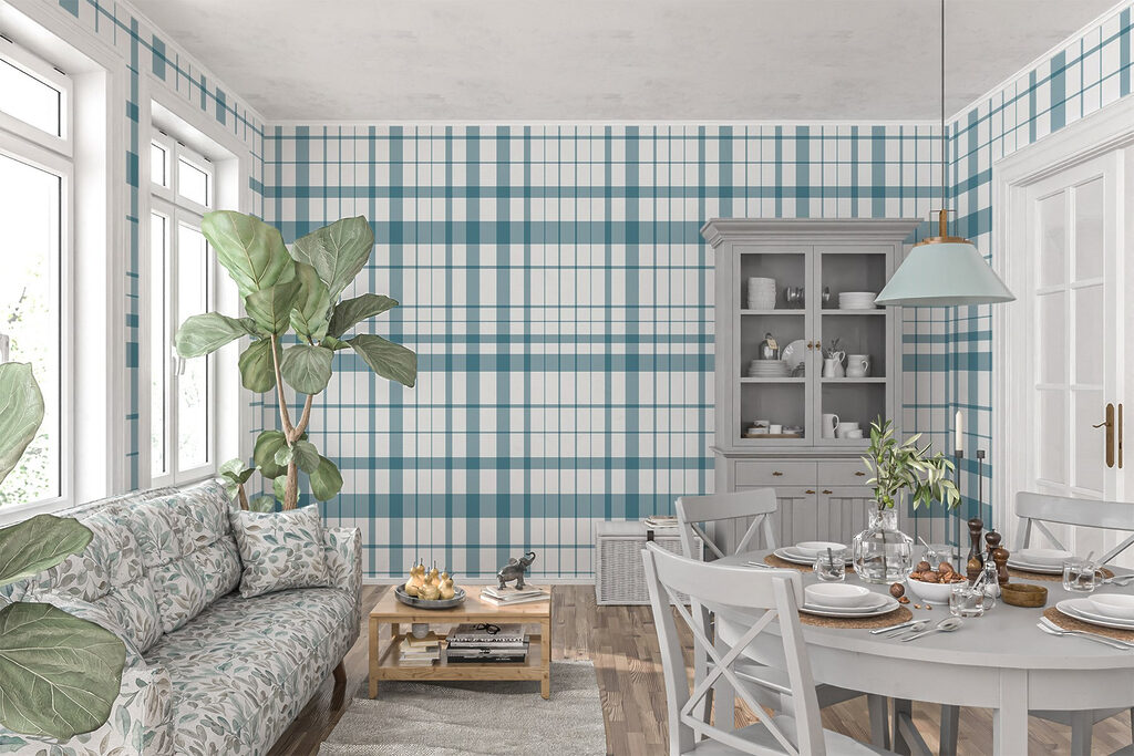 Ruitlijnen in rustige kleuren — interieur 2