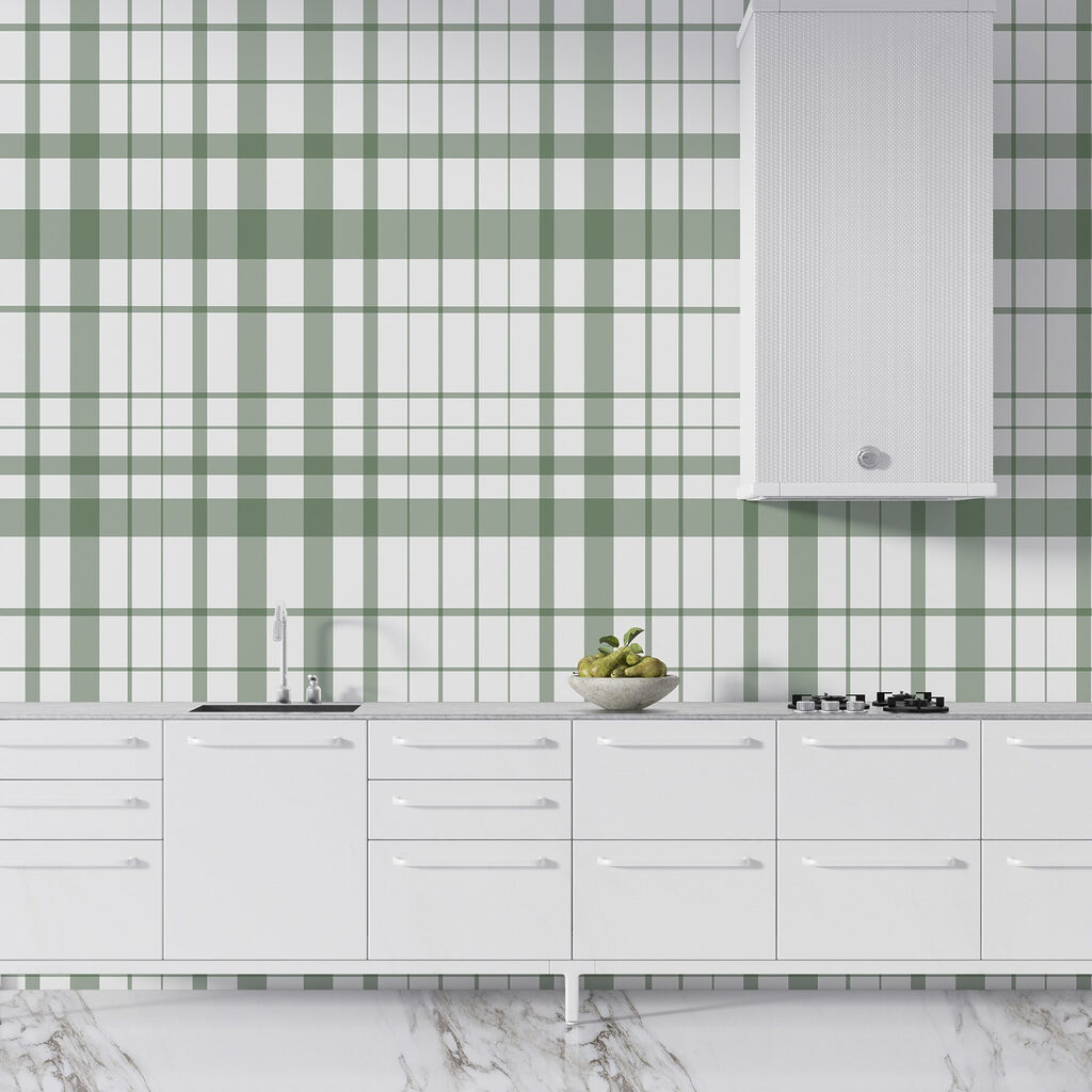 Ruitlijnen in rustige kleuren — interieur 1