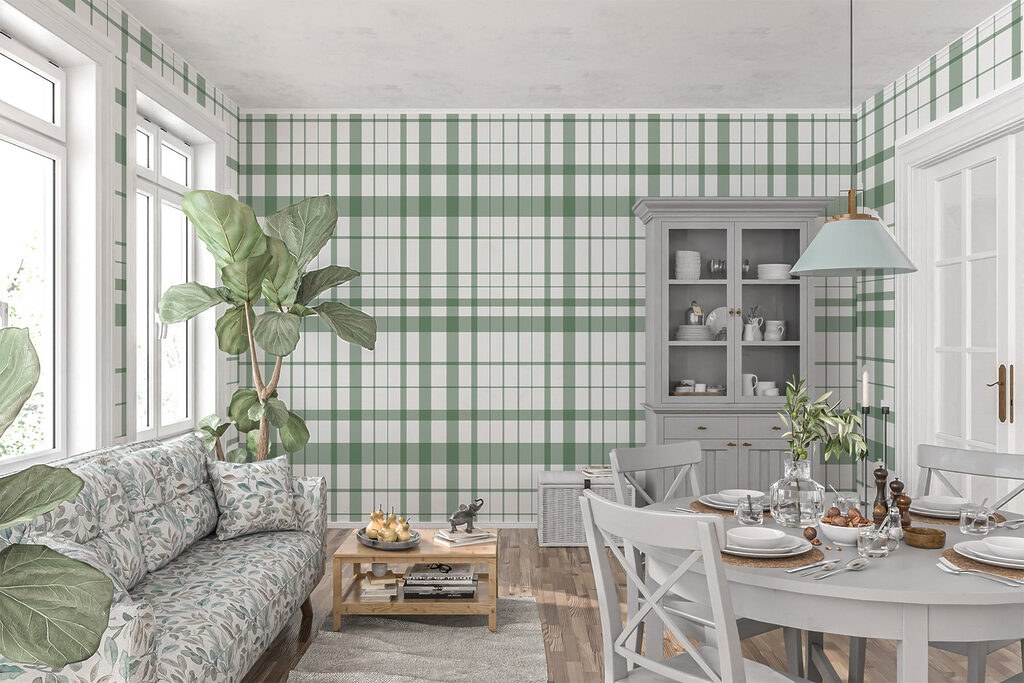 Ruitlijnen in rustige kleuren — interieur 2