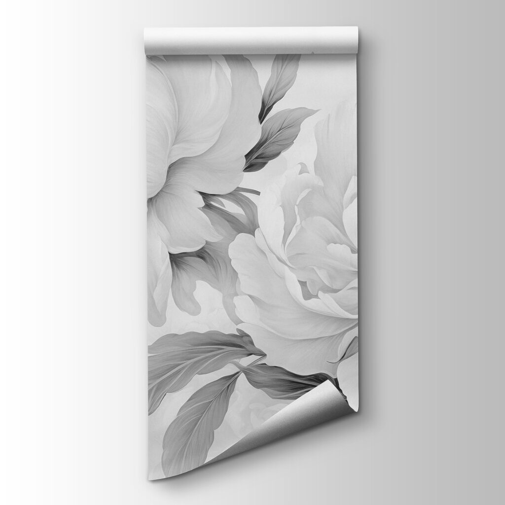 Witte pioenen met loof — productweergave
