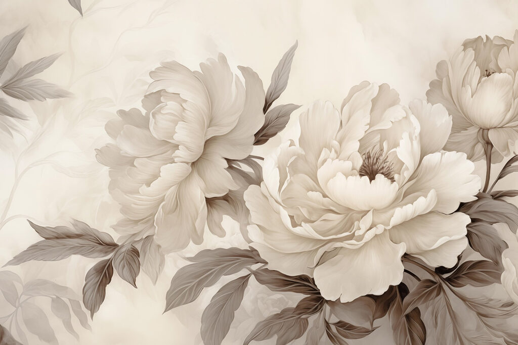 Delicate bloemen in zachte tinten — volledig ontwerp