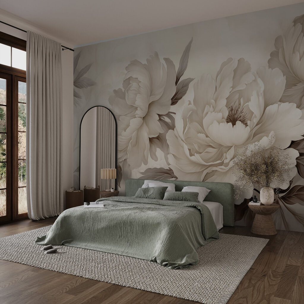 Delicate bloemen in zachte tinten — interieur 1