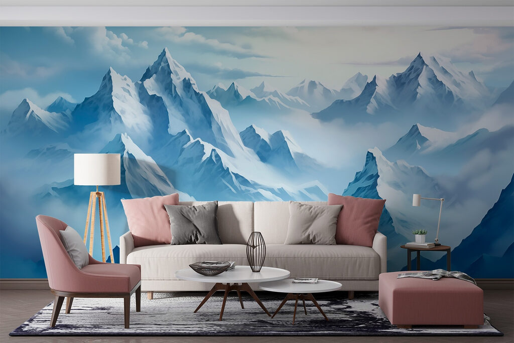 Bergketen met wolken — interieur 1