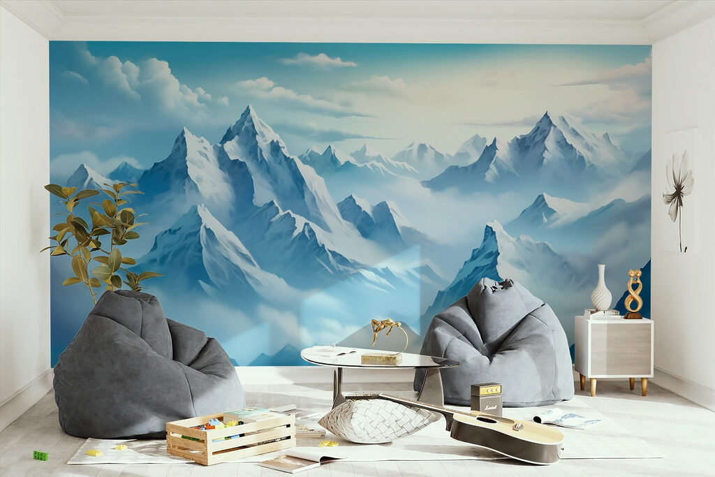 Bergketen met wolken — interieur 2