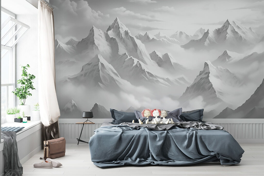 Bergketen met wolken — interieur 1