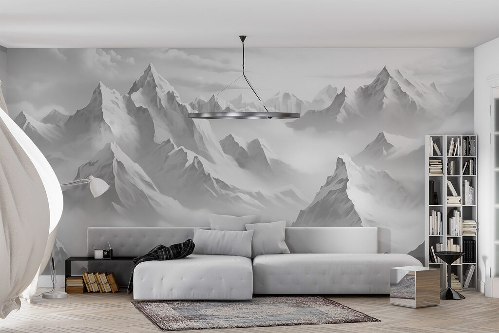 Bergketen met wolken — interieur 2
