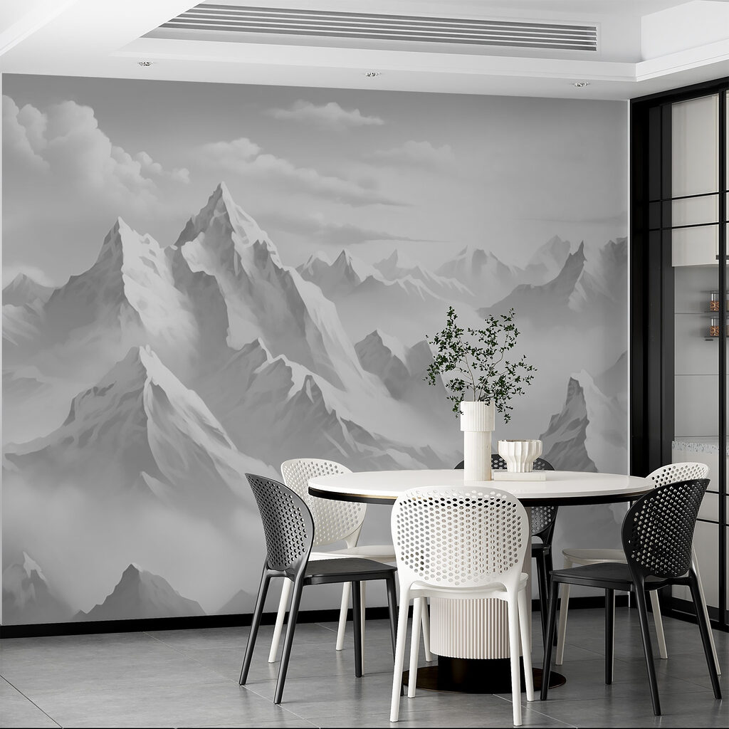 Bergketen met wolken — interieur 3
