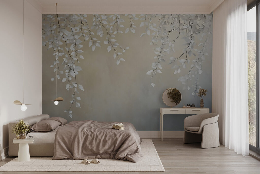 Witte bladeren hangen bovenaan — interieur 2