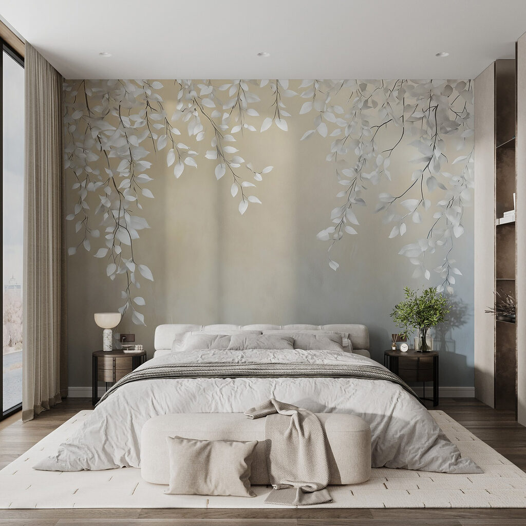 Witte bladeren hangen bovenaan — interieur 3