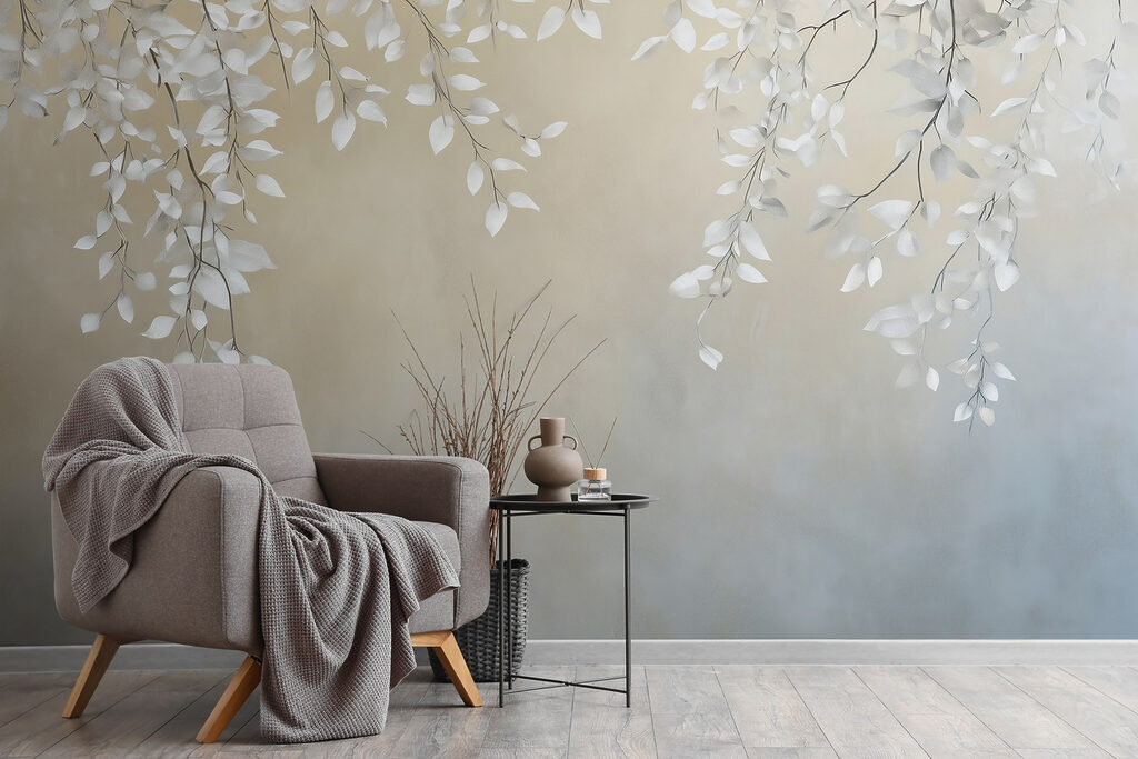 Witte bladeren hangen bovenaan — interieur 4