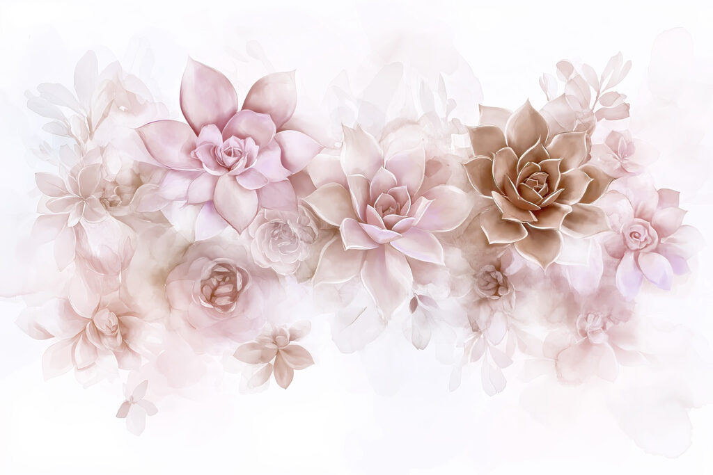 Roze bloemen als rozetten — volledig ontwerp