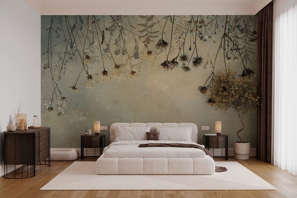 Gedroogde bloemen aan een tak — interieur 3