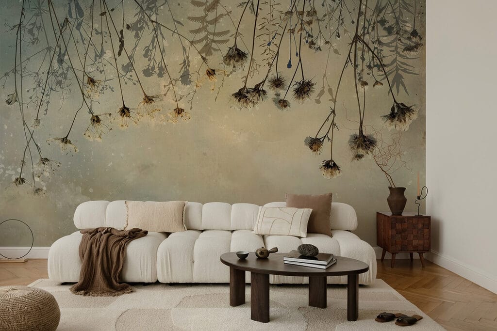 Gedroogde bloemen aan een tak — interieur 4