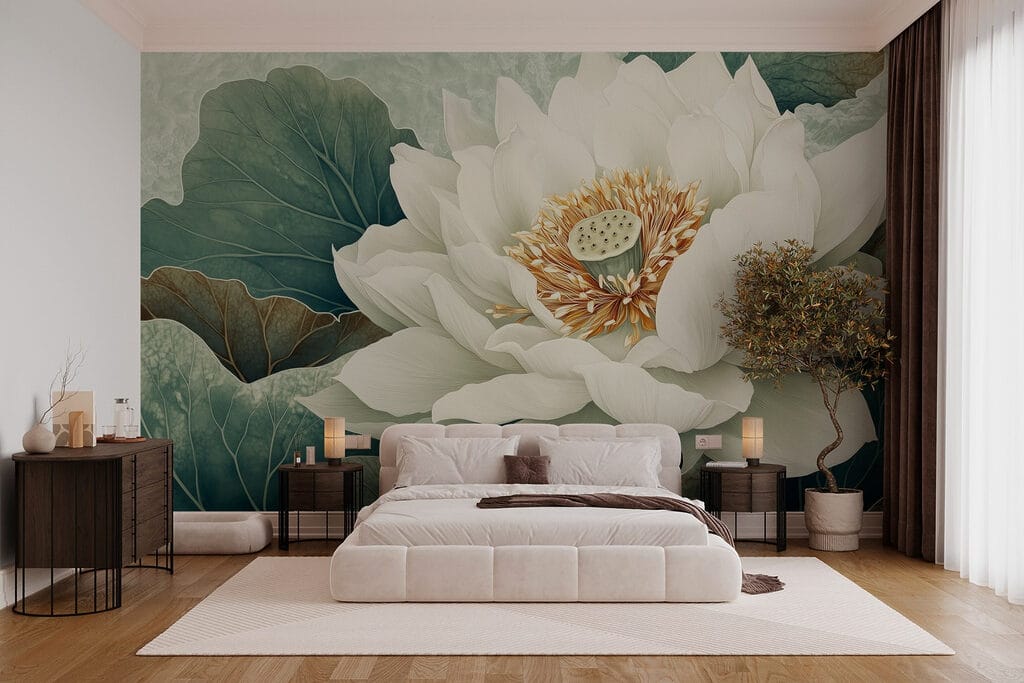 Witte lotus van dichtbij — interieur 2