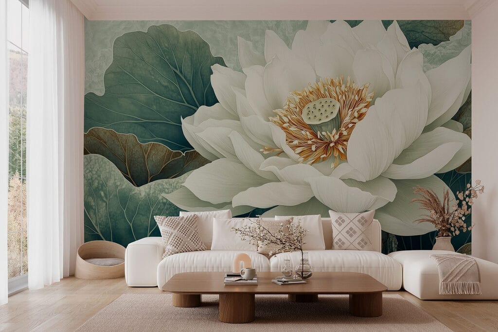 Witte lotus van dichtbij — interieur 4
