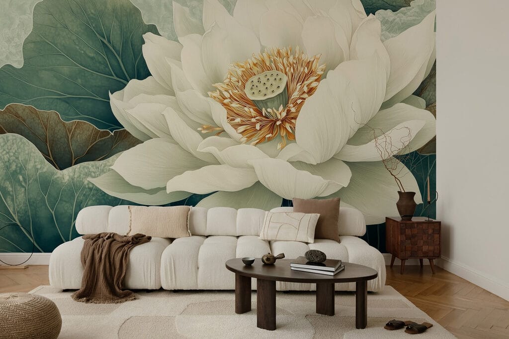 Witte lotus van dichtbij — interieur 6