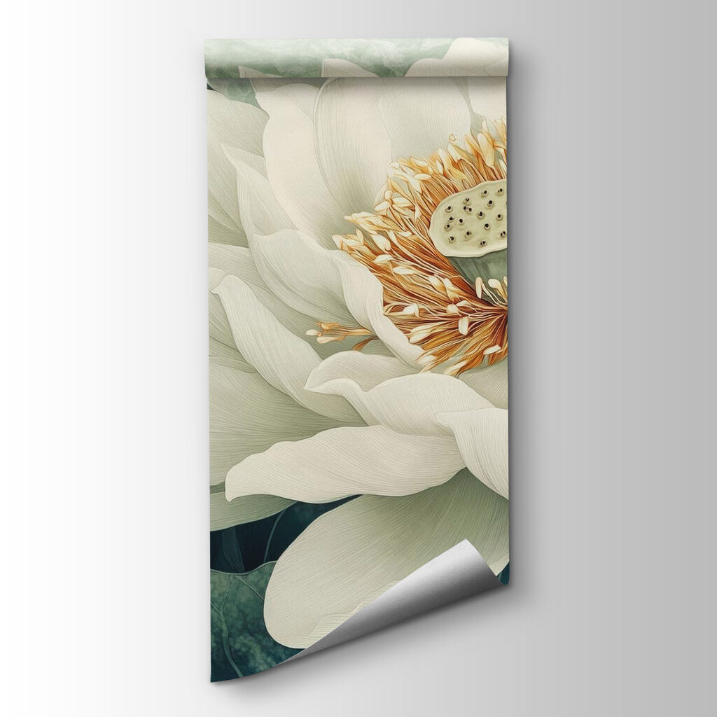 Witte lotus van dichtbij — productweergave