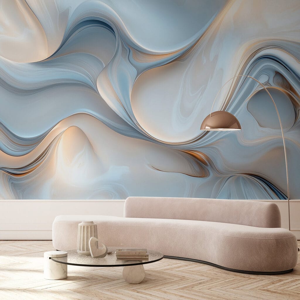 Blauwe golven met goudglans — interieur 2