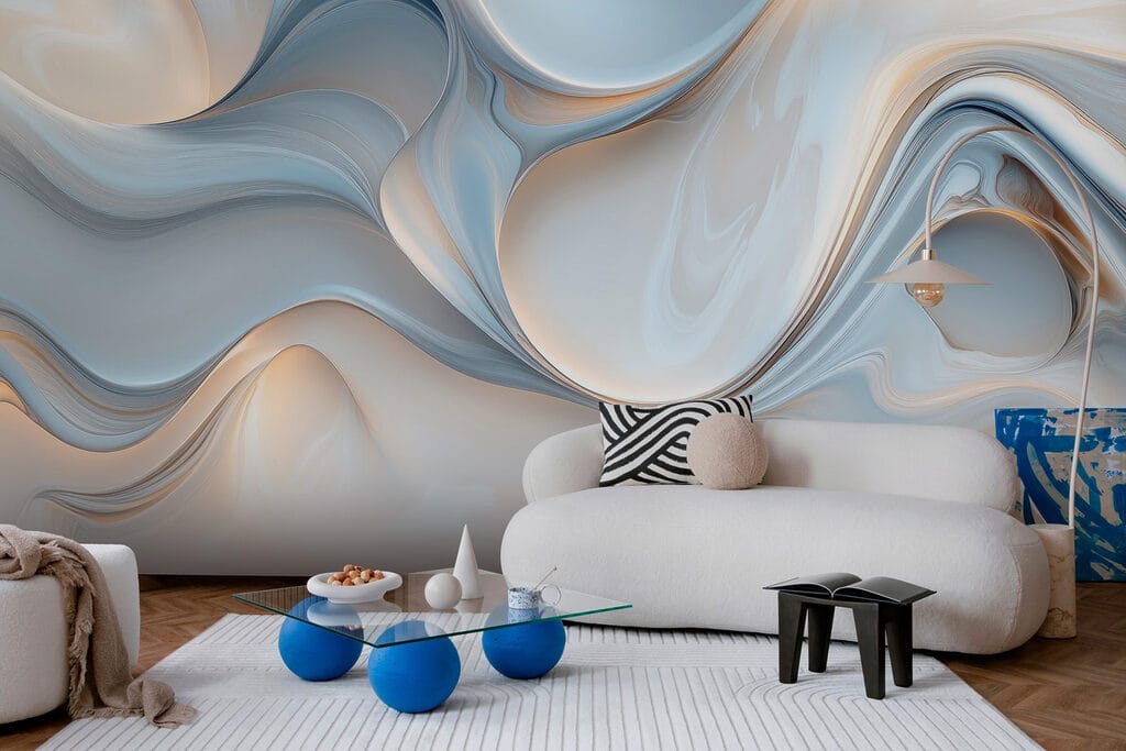 Blauwe golven met goudglans — interieur 4