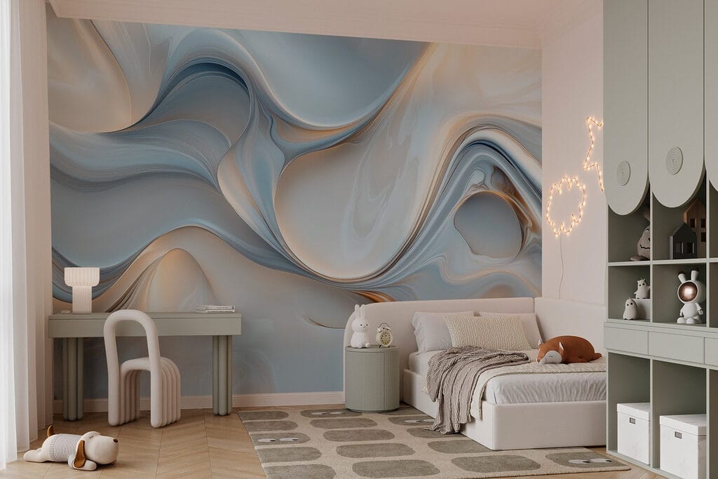 Blauwe golven met goudglans — interieur 5