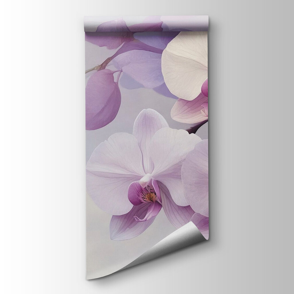 Orchideeën tussen paarse bladeren — productweergave
