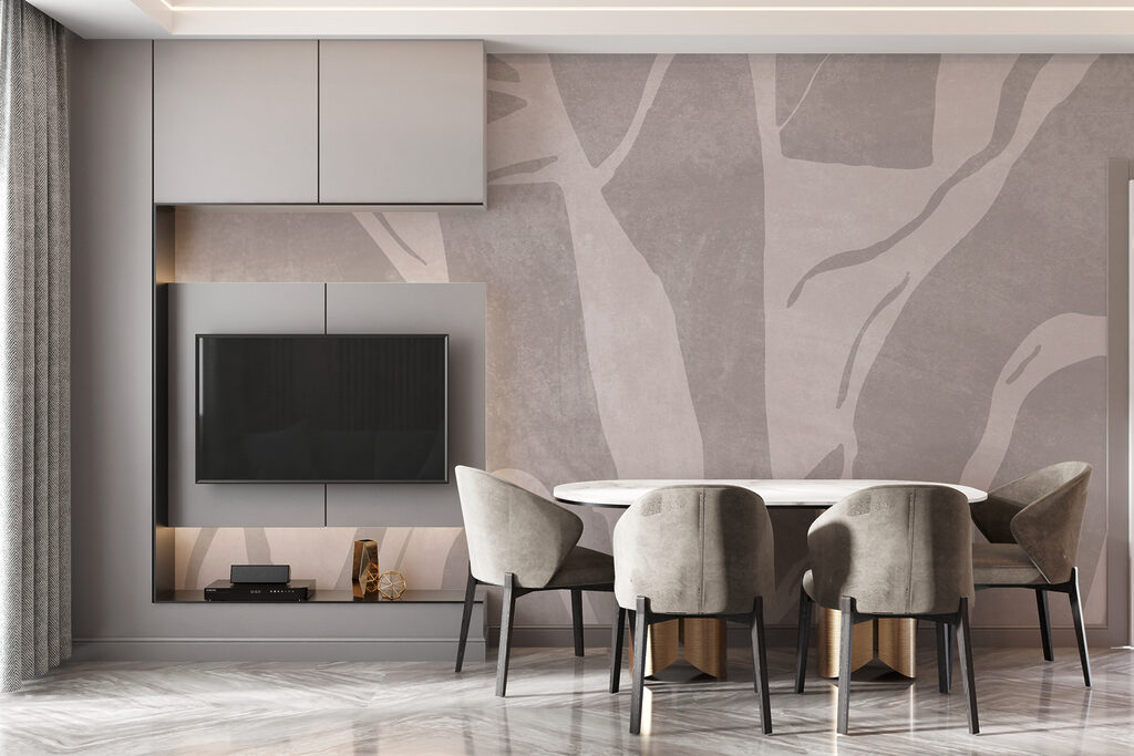 Lichte lijnen door taupe — interieur 3