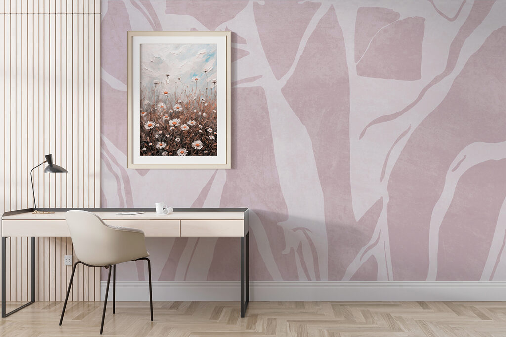 Witte stammen op kleur — interieur 1