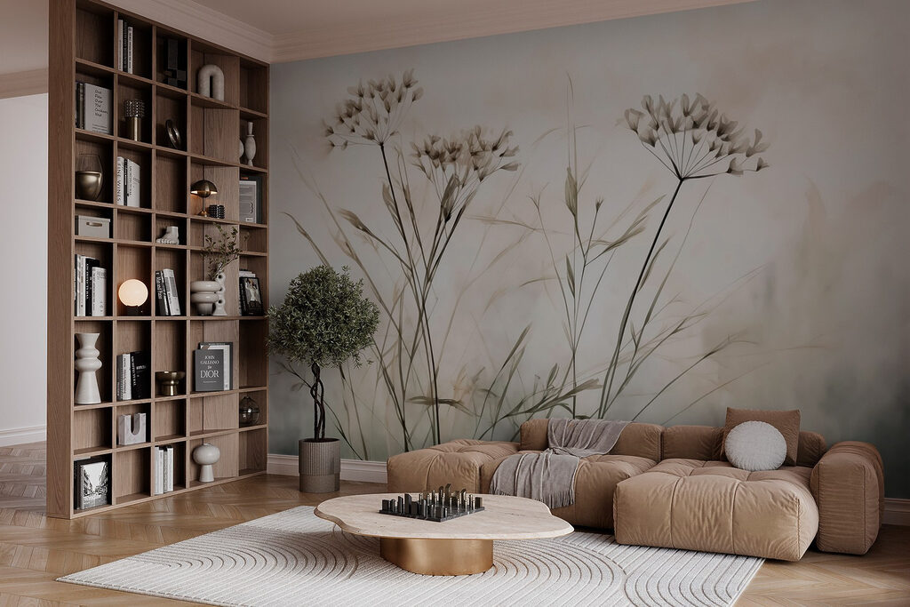 Wilde bloemen boven grashalmen — interieur 2
