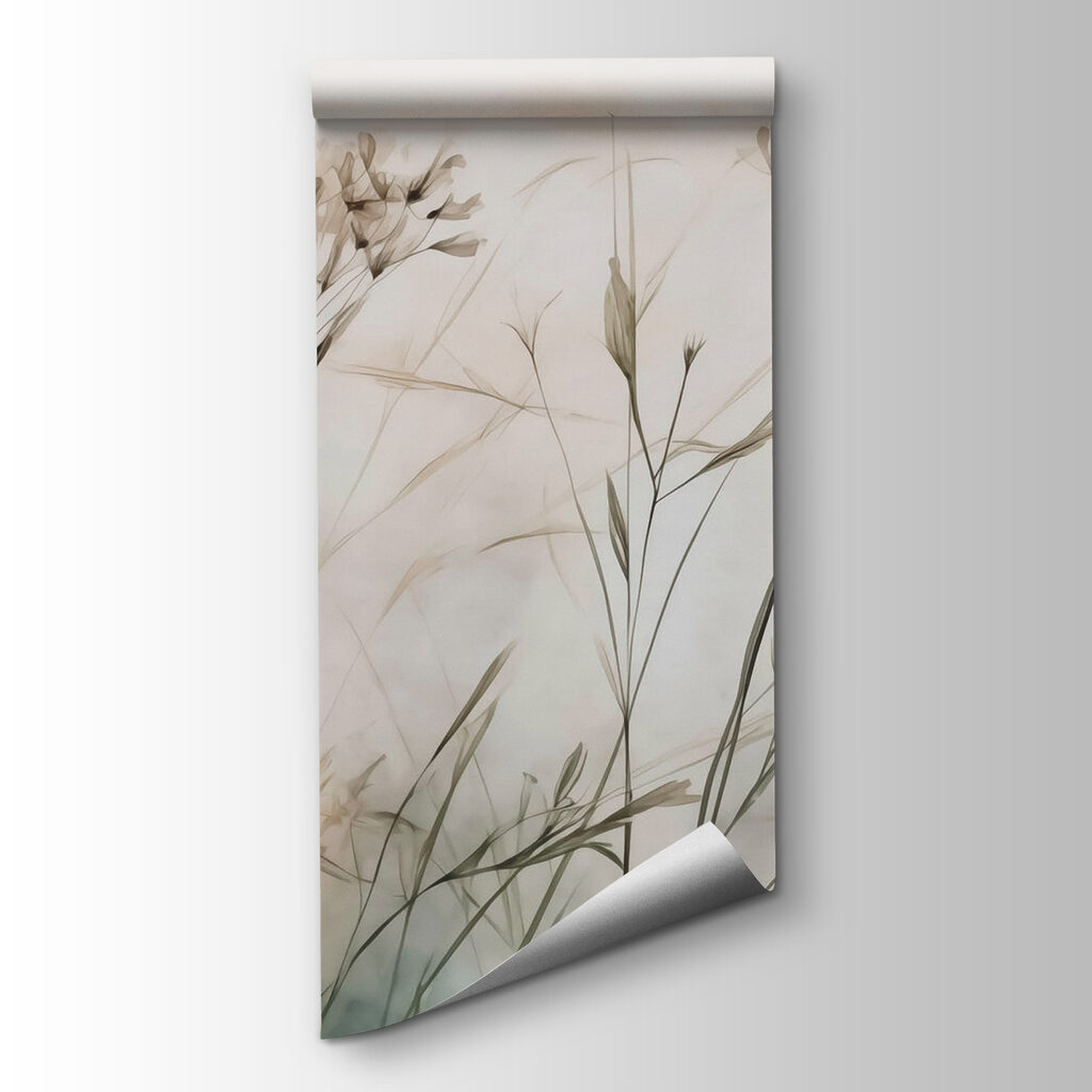 Wilde bloemen boven grashalmen — productweergave