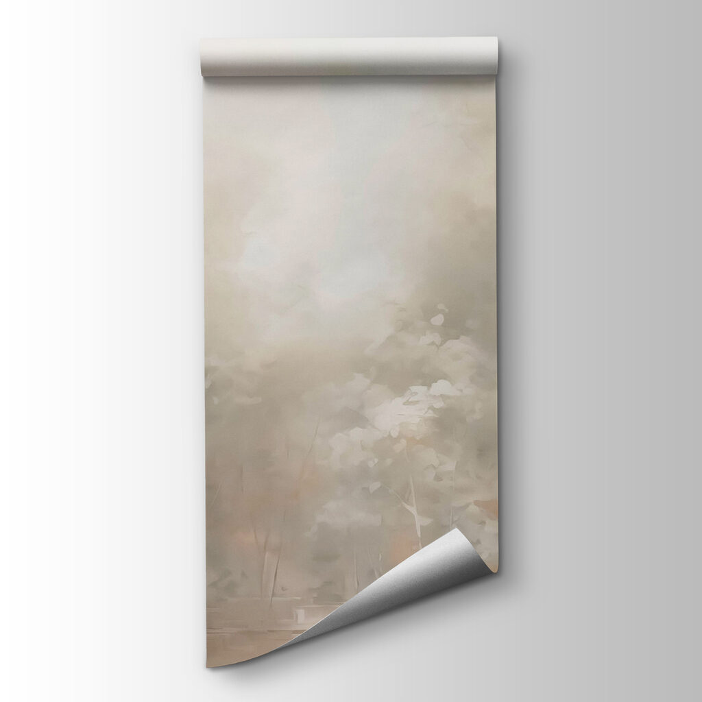Warm licht tussen boomstammen — productweergave