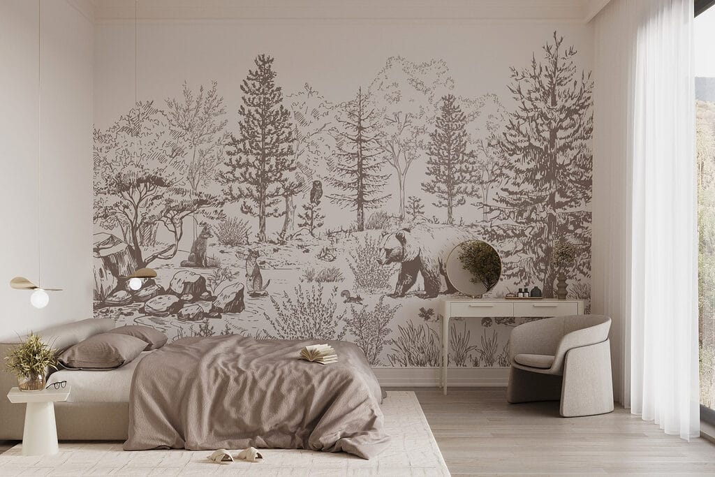 Beer in getekend woud — interieur 2