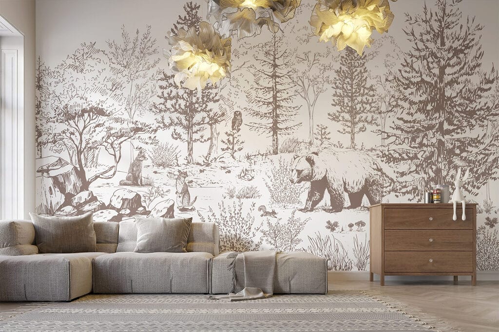 Beer in getekend woud — interieur 4