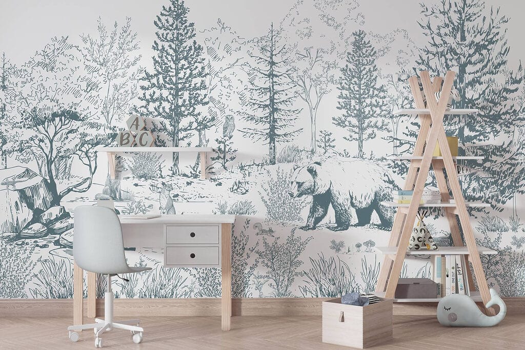 Beer in getekend woud — interieur 4