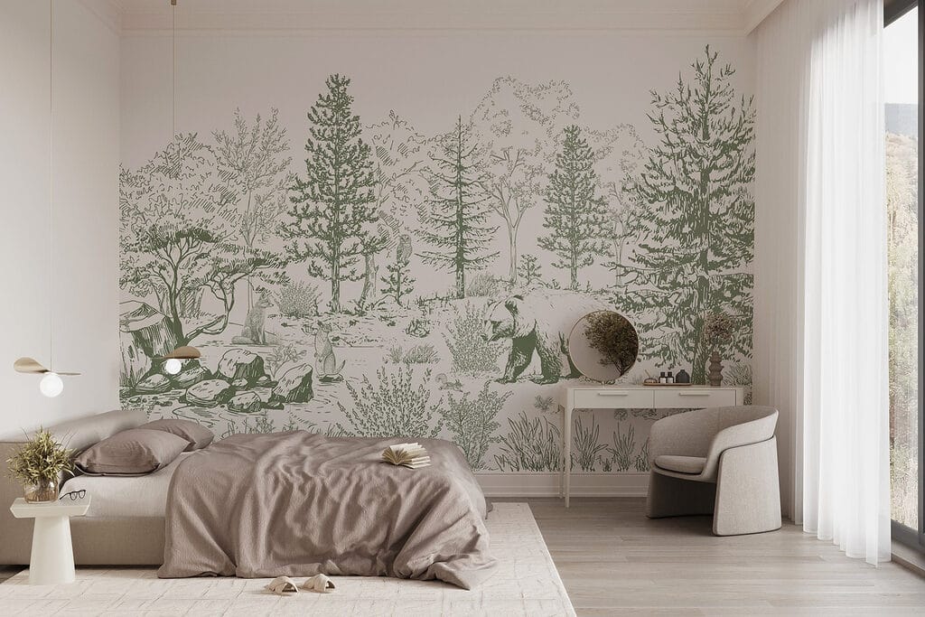 Beer in getekend woud — interieur 1