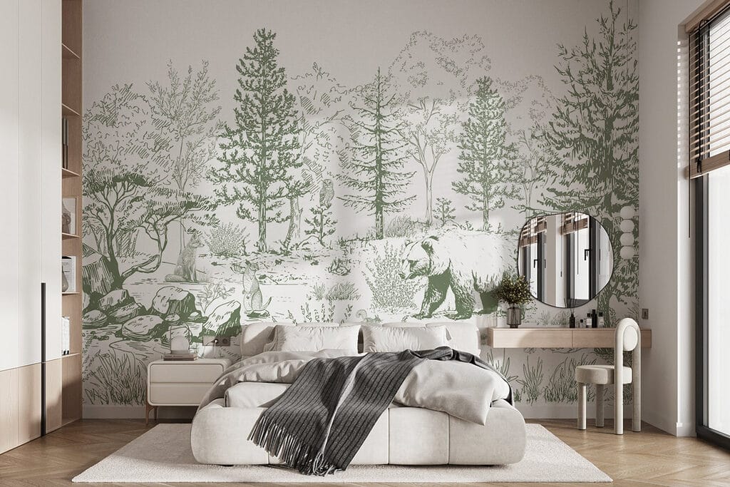 Beer in getekend woud — interieur 2
