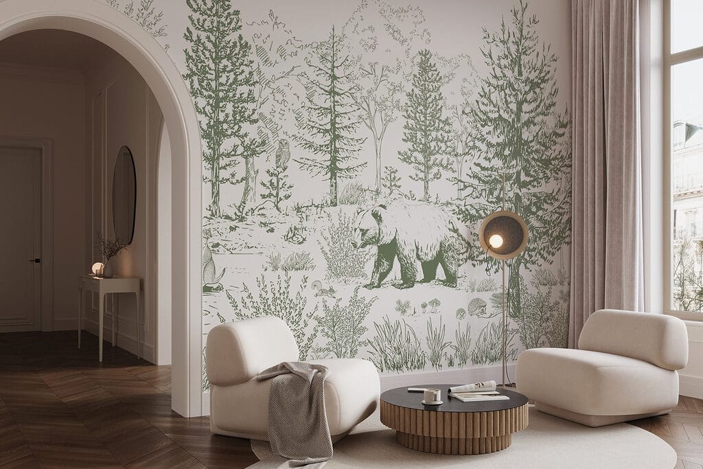 Beer in getekend woud — interieur 4