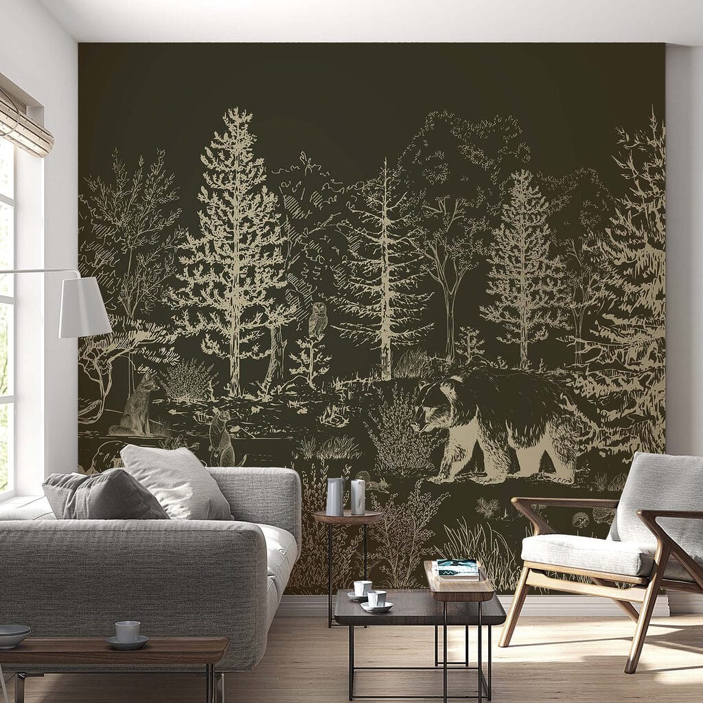 Beer in getekend woud — interieur 2