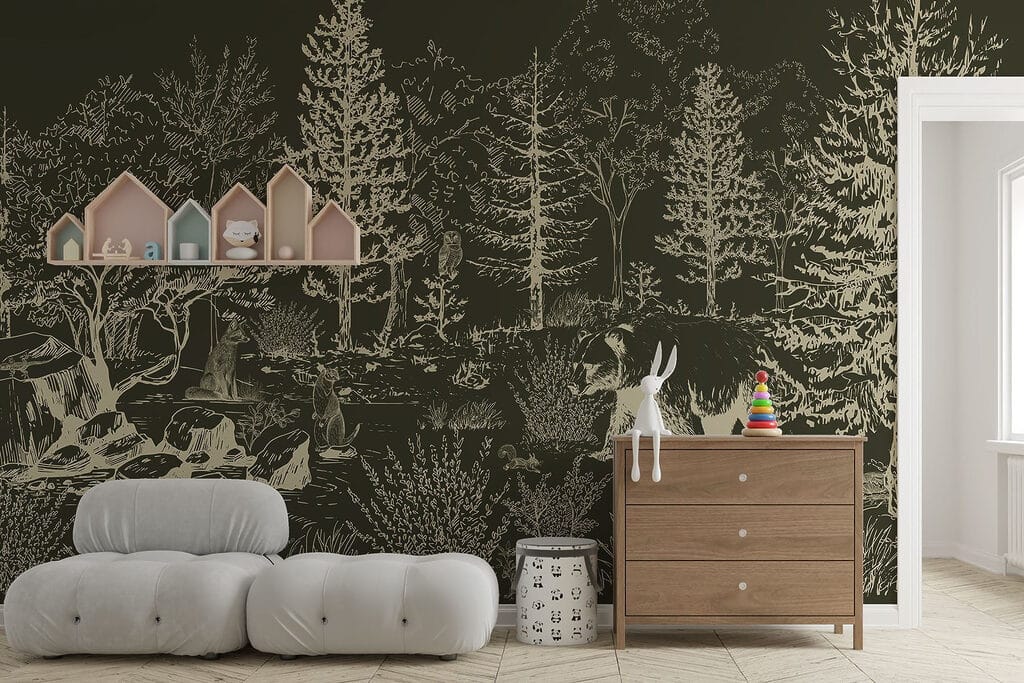Beer in getekend woud — interieur 4
