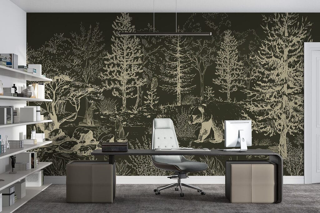 Beer in getekend woud — interieur 6