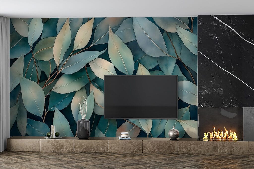 Blauwe bladeren dicht opeen — interieur 3