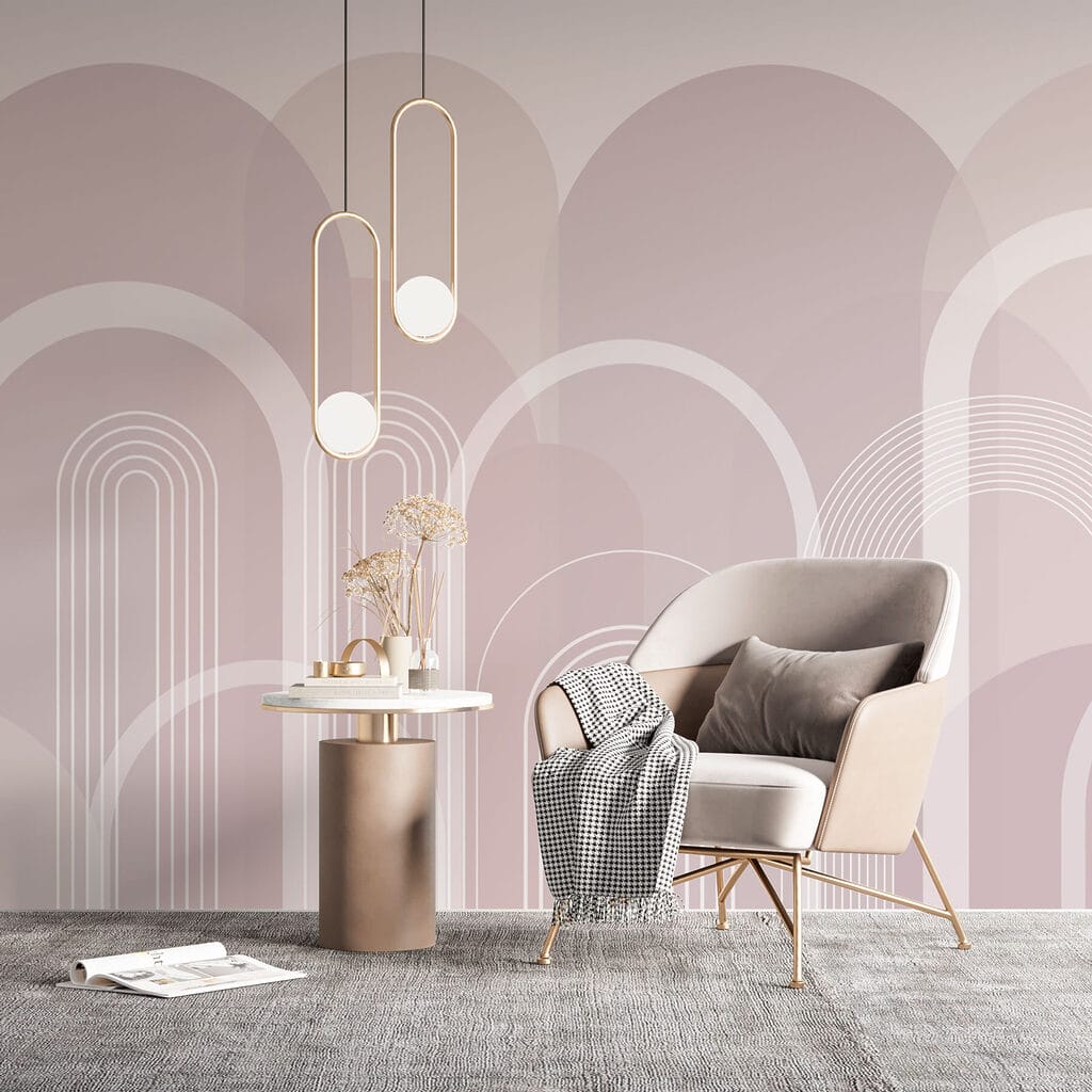 Roze bogen naast elkaar — interieur 3