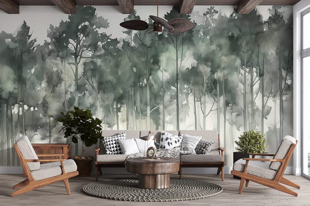 Stammen in losse verfwolken — interieur 3